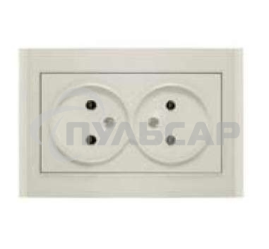 Розетка 2-м СП Бриллиант 16А IP20 без заземл. сл. кость Universal 7948738