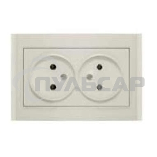 Розетка 2-м СП Бриллиант 16А IP20 без заземл. сл. кость Universal 7948738
