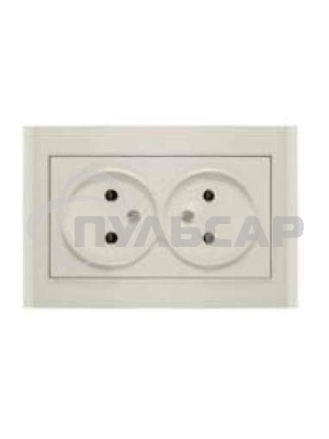 Розетка 2-м СП Бриллиант 16А IP20 без заземл. сл. кость Universal 7948738