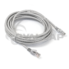 Патч-корд ExeGate EX286385RUS UTP-RJ45-RJ45-5e-5M-LSZH-GY, UTP, cat.5e, LSZH, 5м, серый