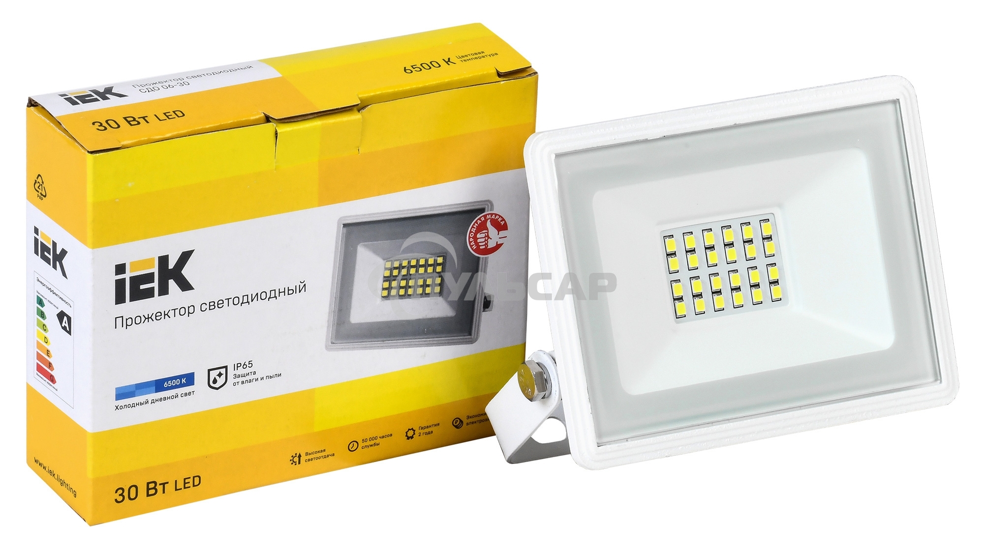 Прожектор уличный IEK СДО LPDO601-30-65-K01 светодиодный 30Вт корп.алюм.белый