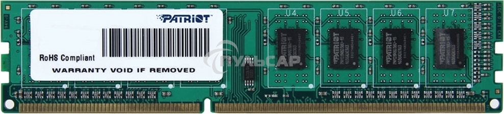 Оперативная память Patriot Signature, DDR3L, 4Gb (1x4 Gb), 1600 MHz, CL11, DIMM