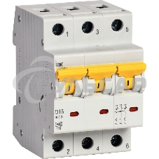 Выключатель автоматический IEK ВА47-60МА без тепл. расцеп. 3P 16А 6кА D