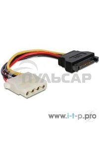 Кабель питания SATA Cablexpert CC-SATA-PS-M, 15см, sata 15pin/molex 4pin, пакет