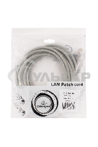Патч-корд UTP Cablexpert кат.5e, 3м, литой, многожильный (серый)