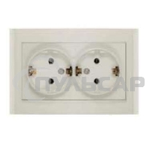 Розетка 2-м СП Бриллиант с заземл. сл. кость UNIVersal 7948752