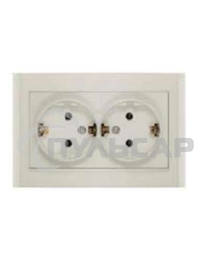 Розетка 2-м СП Бриллиант с заземл. сл. кость UNIVersal 7948752
