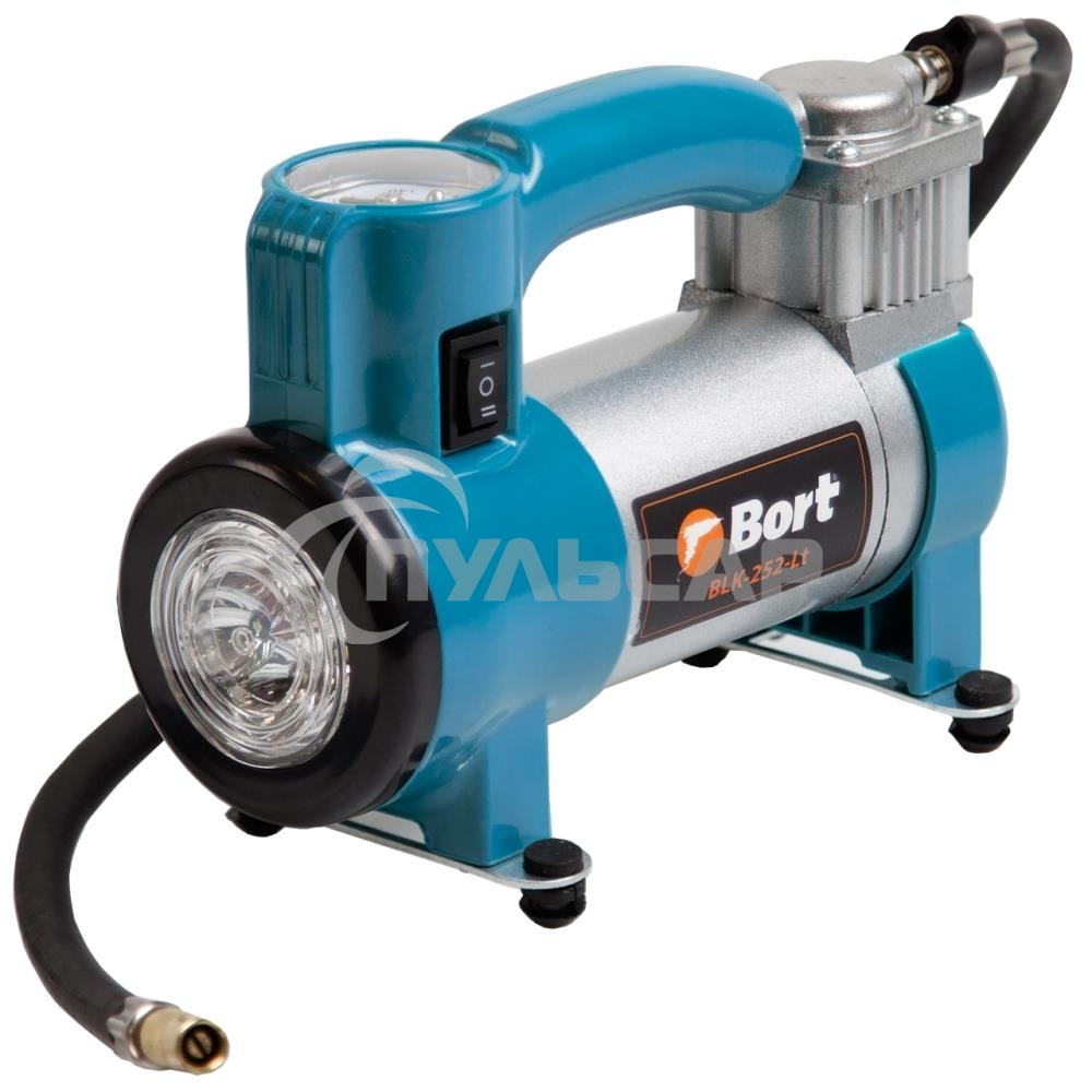 Компрессор Bort BLK-252-LT Производительность компрессора 25 л/мин, Вес изделия 1,45 кг, Ток 10 А, максимальное давление 7 бар, габариты упаковки 23,5x12,5x17 см, Напряжение 12 В, Потребляемая мощность 120 Вт, Скорость холостого хода 3400 об/мин. Насадка-