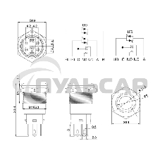 Кнопка антивандальная Ø16 250В Б/Фикс (5с) (ON)-OFF плоская подсв/красная POWER Rexant