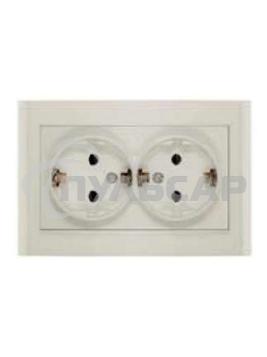 Розетка 2-м СП Бриллиант защ. шторки с заземл. сл. кость UNIVersal 7948769