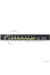 Коммутатор Smart L2 PoE+ Zyxel GS1900-8HP, 8xGE PoE+, настольный, бесшумный, бюджет PoE 70 Вт