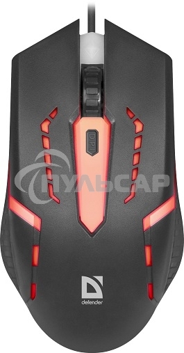Мышь проводная Defender Hit MB-601 черный, 1200 dpi, USB, кнопки - 4
