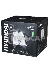 Чайник электрический Hyundai HYK-S4502 1.7л. 2200Вт жемчужный/черный (корпус: нержавеющая сталь/пластик)