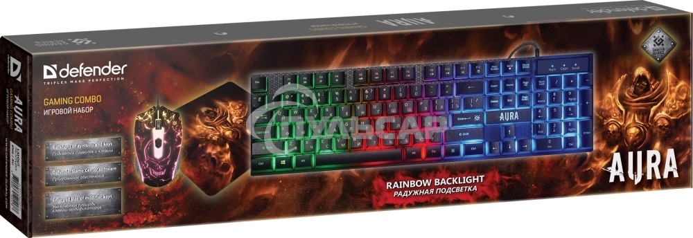 Комплект клавиатура + мышка +PAD Defender AURA  MKP-117 RU