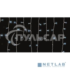 Новогодние светоукрашения Neon-night гирлянда Айсикл (бахрома) светодиодный, 1,8 х 0,5 м., белый провод, 220В, диоды синие