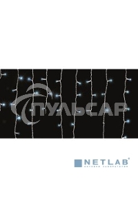 Новогодние светоукрашения Neon-night гирлянда Айсикл (бахрома) светодиодный, 1,8 х 0,5 м., белый провод, 220В, диоды синие