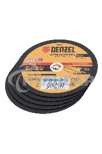 Круг отрезной по металлу Denzel 230 х 2,0 х 22,2 мм, A36TBF, в метал. банке, 5 шт.