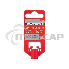 Бур по бетону Matrix, 12 x 400 мм, SDS PLUS c крестовой пластиной