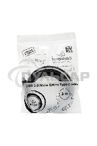 Кабель Cablexpert CCP-USB2-mBMCM-10 USB2.0 microBM/USB3.1TypeC, 3м, 