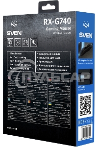 Мышь проводная SVEN RX-G740 черный, 2400 dpi, USB, кнопки - 6