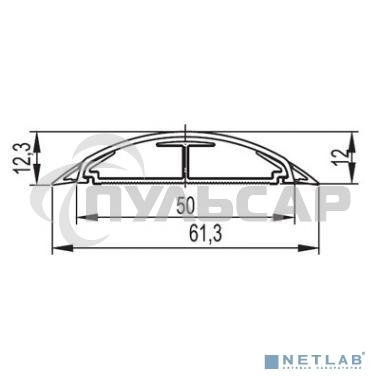 Кабель-канал напольный 50х12 L2000 пластик CSP-F G сер. ДКС 01032