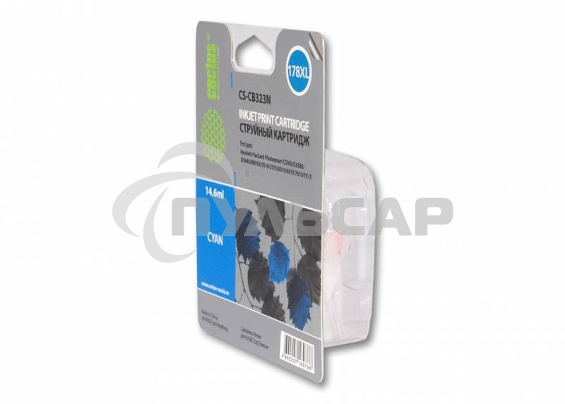 Картридж струйный Cactus CS-CB323N №178XL голубой (14.6 мл.) для HP PS B8553/C5383/C6383/D5463/5510