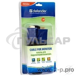 КабельКабель для монитора Defender SVGA HDDB15M M/M 1.8м BL BB340M-06