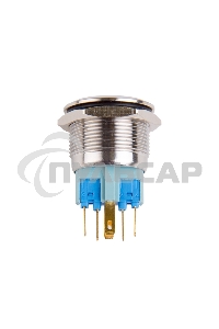 Кнопка антивандальная Ø22 250В Б/Фикс (6с) (ON)-OFF/(OFF)-ON подсв/зеленая Rexant