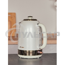 Чайник электрический Hyundai HYK-S4500 1.7л. 2200Вт жемчужный/золотистый (корпус: нержавеющая сталь/пластик)