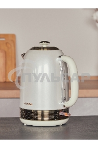 Чайник электрический Hyundai HYK-S4500 1.7л. 2200Вт жемчужный/золотистый (корпус: нержавеющая сталь/пластик)