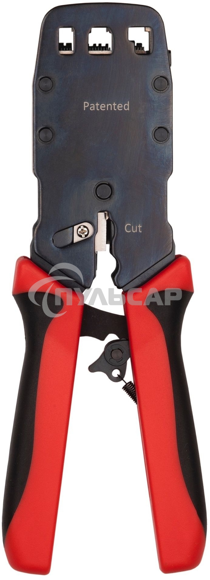 Инструмент обжимной Hyperline HT-3008AR для RJ-45/RJ-12/RJ-11 (упак:1шт) черный/красный
