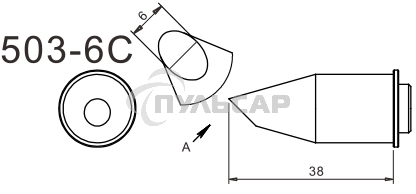 Жало для паяльника Quick 503-6C