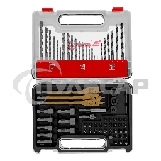 Набор сверл Matrix комб.,мет.1-6мм,бет.3-8мм,дер.3-8мм, перки,бит.30шт,адап.,голов.8шт,71пр., PRO