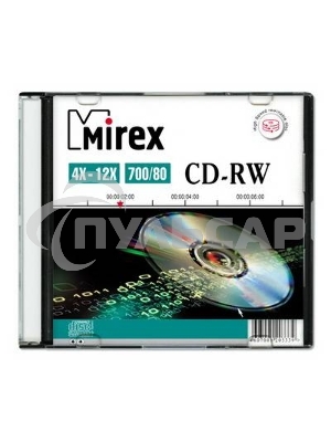Диск CD-RW Mirex 700 Mb, 12х, Slim Case (1), (1/200)