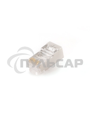 Вилка RJ-45 (8P8C) PLUG5SP/10 универсальная кат.5e экранированная, контакты 30 микродюймов