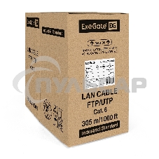 Кабель ExeGate UTP 4 пары кат.6 медь, 23AWG, бухта 305м, серый PVC