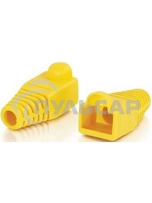 Защитные колпачки для кабеля 6,0мм cat.5, на соединение коннектора с кабелем, желтый, 100 шт. в пачке