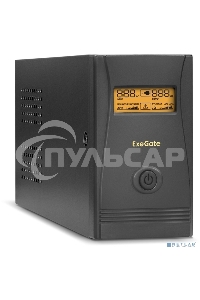 Источник бесперебойного питания ExeGate Power Smart ULB-850.LCD.AVR.EURO.RJ 850VA/480W, LCD, AVR, 2 евророзетки, RJ45/11, черный