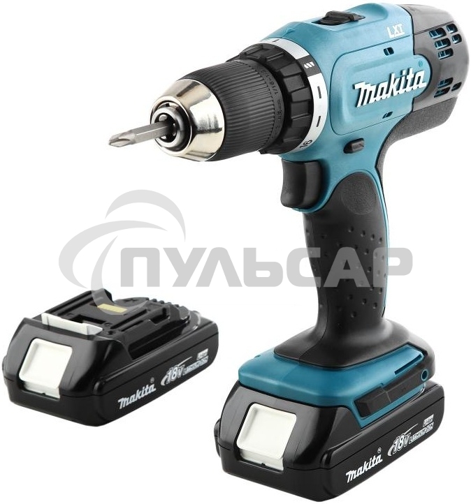 Дрель-шуруповерт Makita DDF453SYE Дрель ак 18В,2х1.5А·ч Li-ion,БЗП-13мм,0-400\1300об\м,42\27Нм,1.8кг,чем