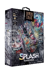 Мышь проводная Qumo Splash M40 черный, 3200 dpi, USB, кнопки - 6