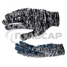 Перчатки трикотажные, меланж, с ПВХ точкой, 10 класс Россия