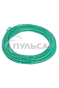 Проволока для подвязки,стальная в ПВХ (зеленый) 25 м, внутр. 1,6 мм / внеш. 3,0 мм Сибртех