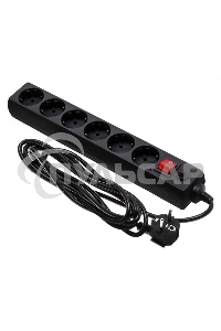 Сетевой фильтр Buro 600SH-16-3-B 3м (6 розеток) черный (коробка)