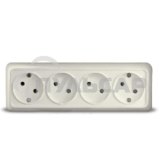 Розетка 4-м ОП Олимп без заземл. беж. UNIVersal 1168