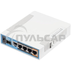 Сетевое оборудование MikroTik RB962UiGS-5HacT2HnT Роутер 2.4+5ГГц, 802.11a/b/g/n/ac, 5x Ethernet 1G, 1x SFP
