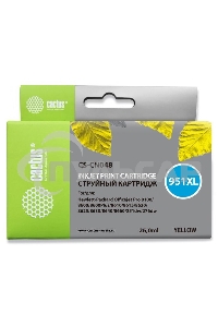 Картридж струйный Cactus CS-CN048 №951XL желтый (26 мл) для HP OfficeJet 251dw Pro, 276dw Pro, 8100 Pro, 8100e, 8600 Pro (N911a), 8600 Pro Plus (N911g), 8610 Pro (A7F64A), 8615 Pro, 8616 Pro, 8620 Pro