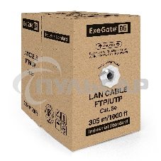 Кабель ExeGate UTP 2 пары кат.5e медь, 24AWG, бухта 305м, серый, PVC