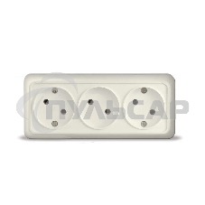 Розетка 3-м ОП Олимп без заземл. беж. UNIVersal 1166