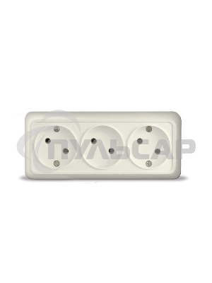 Розетка 3-м ОП Олимп без заземл. беж. UNIVersal 1166