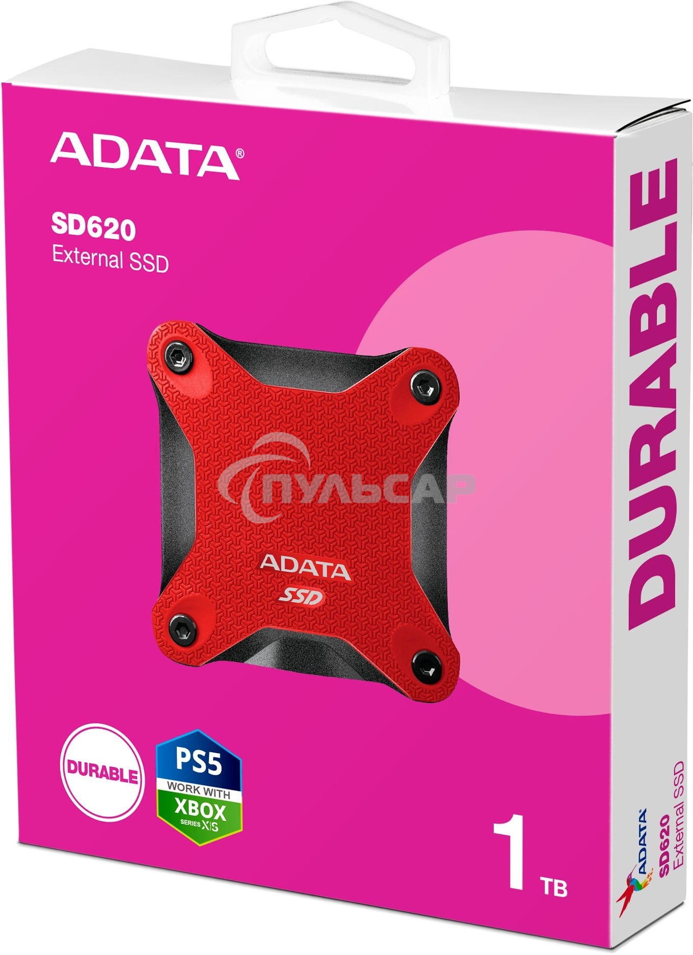 Внешний SSD ADATA SD620, 1TB, USB 3.2 Gen 2 Type-A, R/W 550/480, красный